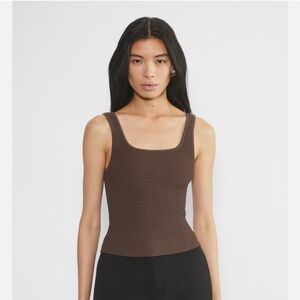 Babaton Sculpt Ribbed Tank Top in Dusty Rose